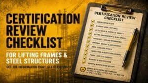 Certification Review Checklist for Lifting Frames and Steel Structures